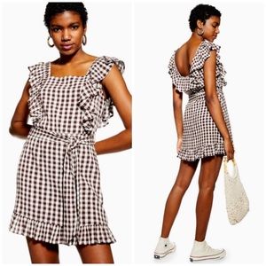 Topshop gingham mini dress